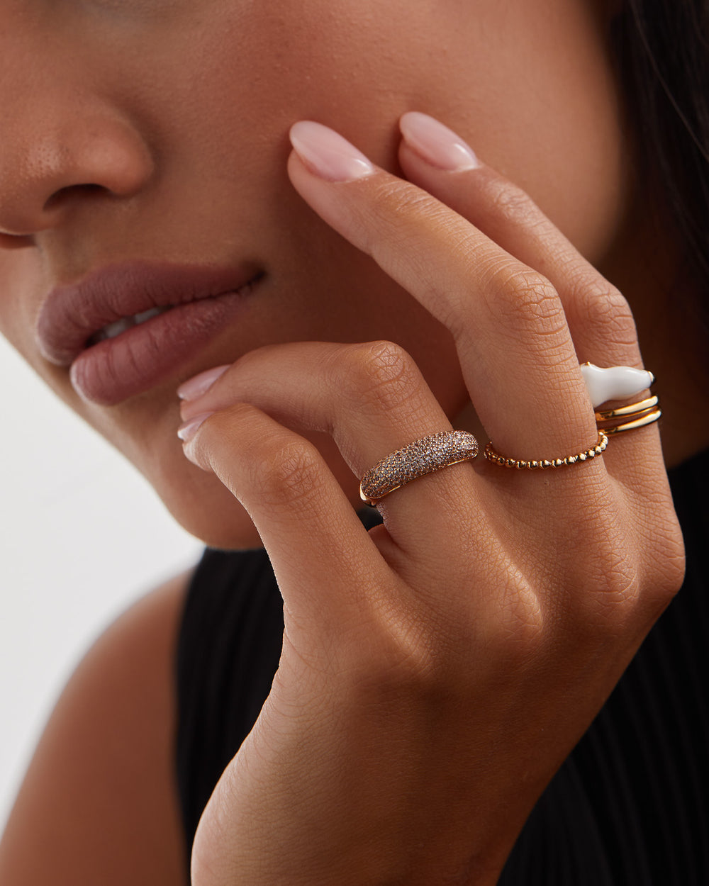 Pavé Dome Stacking Ring